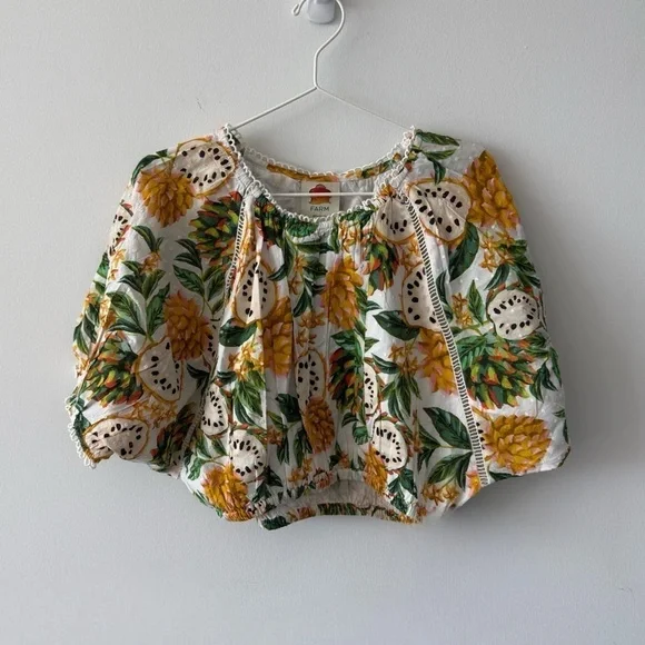 FARM RIO Biriba Off-White Cropped Blouse - Picture 6 of 14